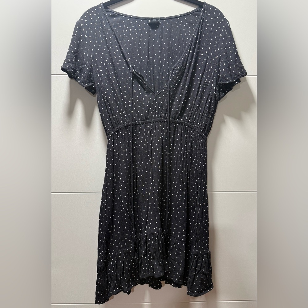 Billabong Black Dress with White Polka Dots